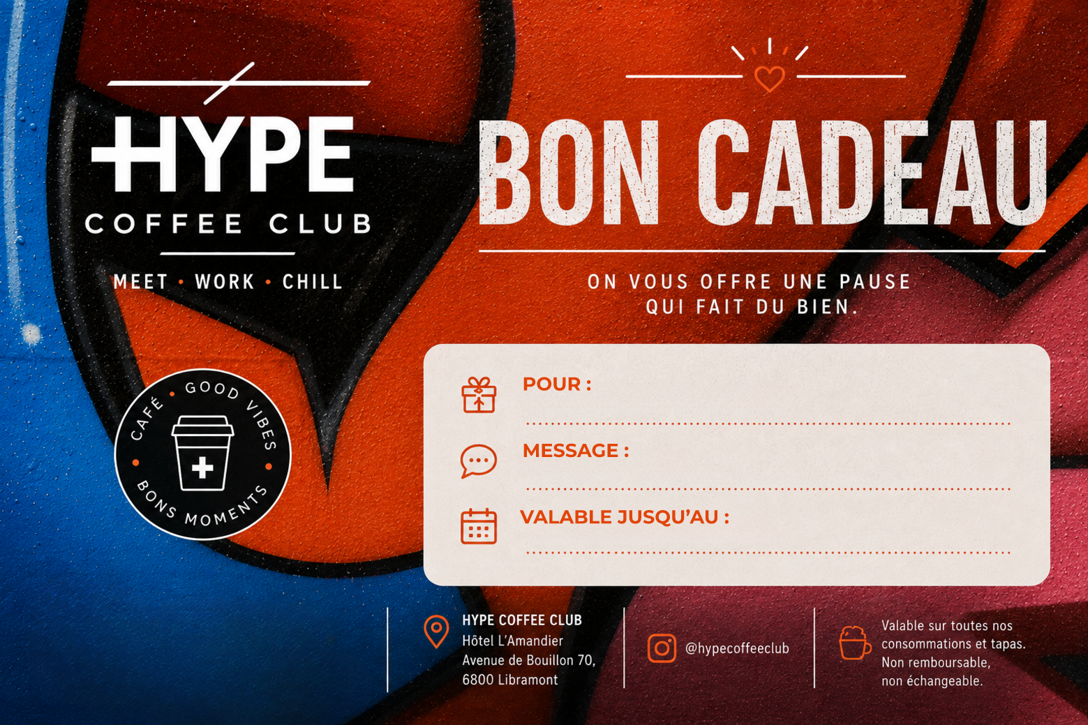 Visuel du bon — Bon Cadeau — Hype Coffee Club